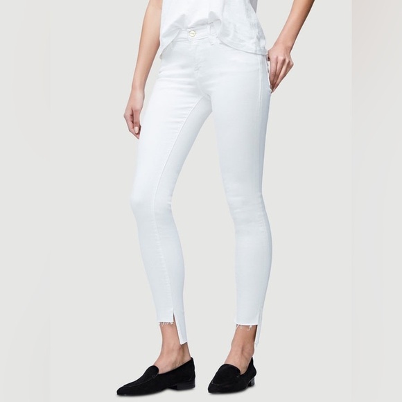 Frame Le Skinny De Jeanne Raw Hem Women’s Ankle Slit Skinny Jeans White Size 24 - Picture 1 of 9
